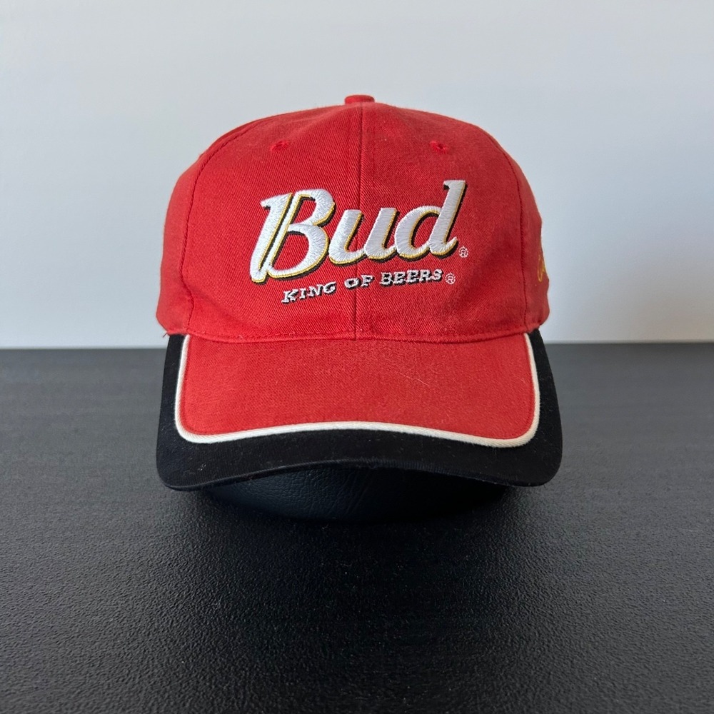 Vintage Budweiser Hat Cap Strap Back Adjustable Red Nascar Dale Earnhardt Jr
